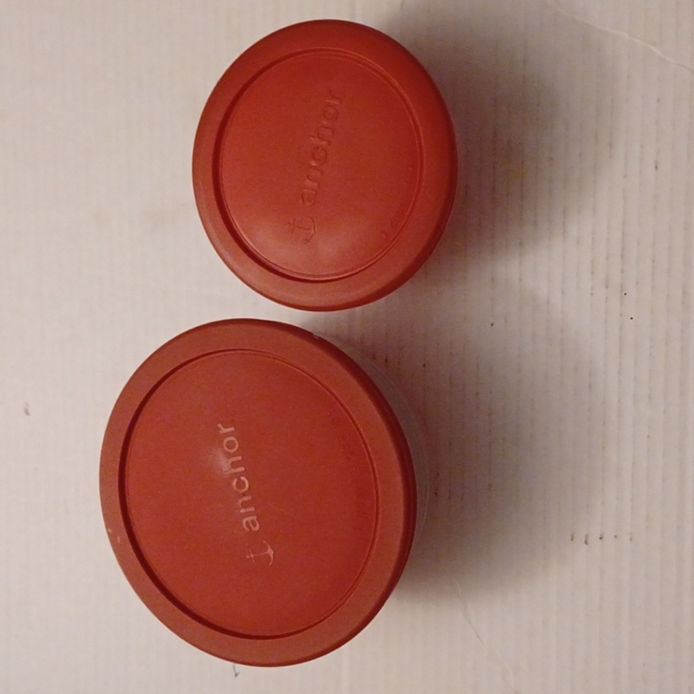 4/$80 New Glass Containers With Fitted Lids - Set of 2 (4 pc.) Medium Round